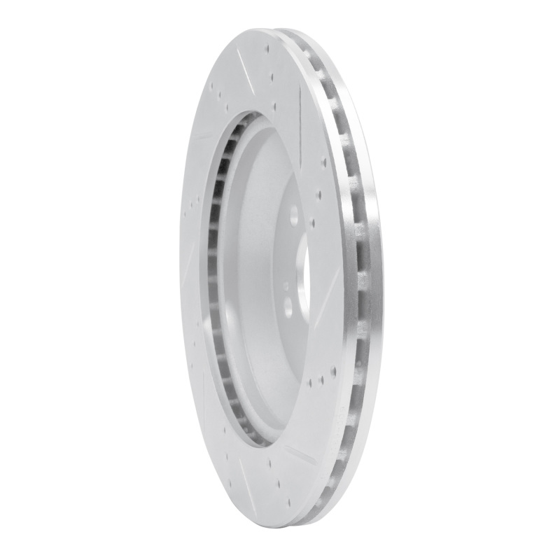 Mercedes-Benz S550 Brake Rotor (1) - Rear Left - R1 Concepts - Drilled & Slotted - Silver - `15-`21